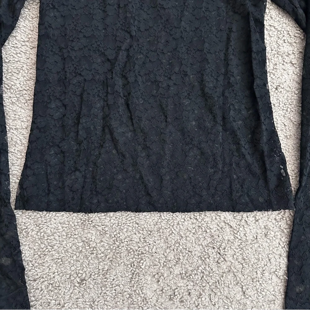 Free People Intimately Black Lace Long Sleeve Womens L